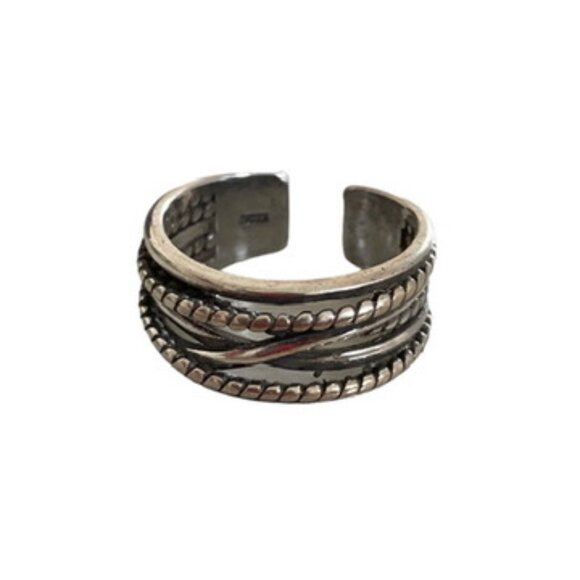 Winding Twisted Silver Multi-layer Retro Ring sterling silver size 7 - Picture 4 of 8